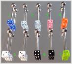 Barbell Zungen Piercing Acryl Würfel 14G x 1.6mm